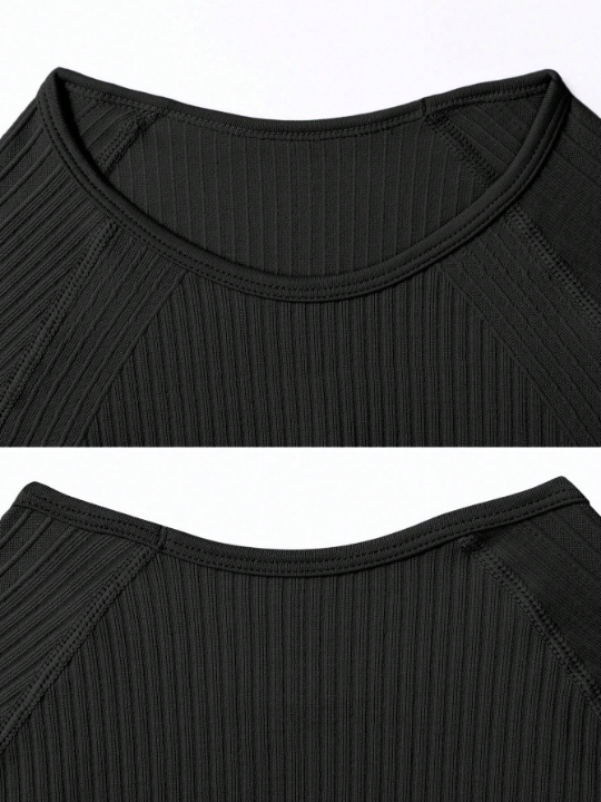 Two Piece Outfits Seamless Raglan Sleeve Sports Set