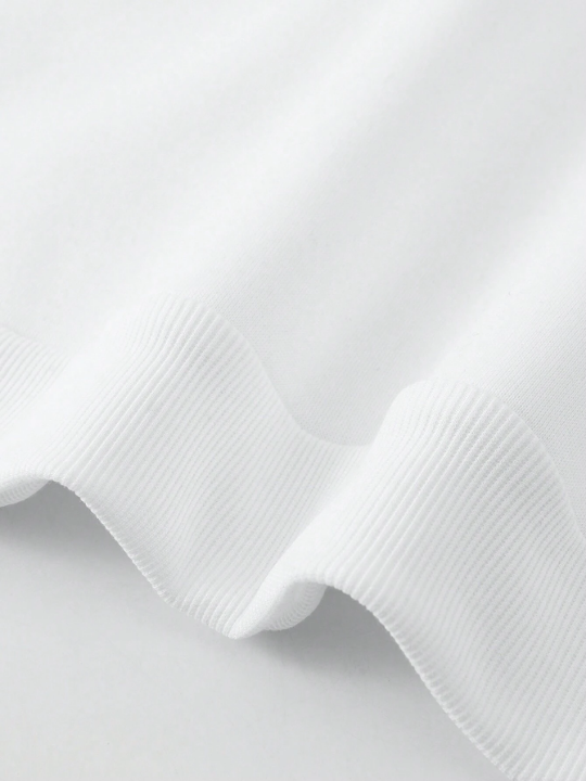 Men Bear Print Kangaroo Pocket Drawstring Thermal Hoodie