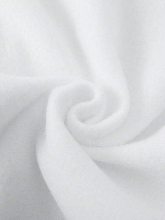 Men Bear Print Kangaroo Pocket Drawstring Thermal Hoodie