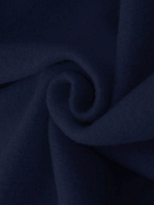 Men Bear Print Kangaroo Pocket Drawstring Thermal Hoodie