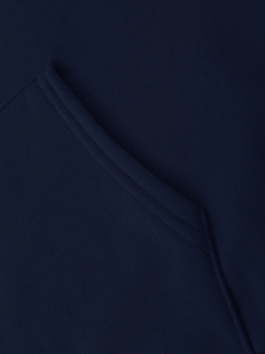 Men Bear Print Kangaroo Pocket Drawstring Thermal Hoodie