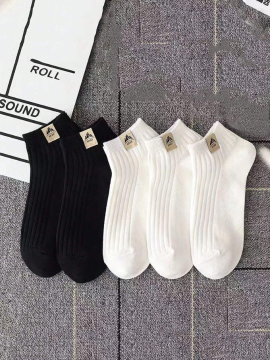 5pairs/Set Unisex Breathable Moisture Wicking Short Socks (Random Color)