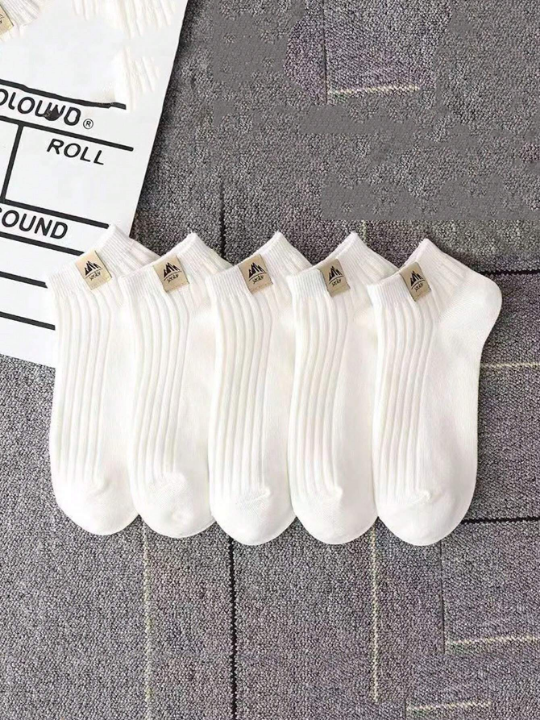 5pairs/Set Unisex Breathable Moisture Wicking Short Socks (Random Color)