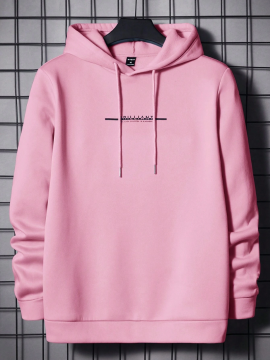 Manfinity Hypemode Men Letter Graphic Drawstring Hoodie