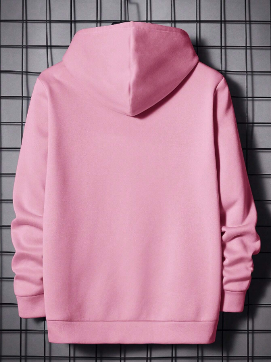 Manfinity Hypemode Men Letter Graphic Drawstring Hoodie