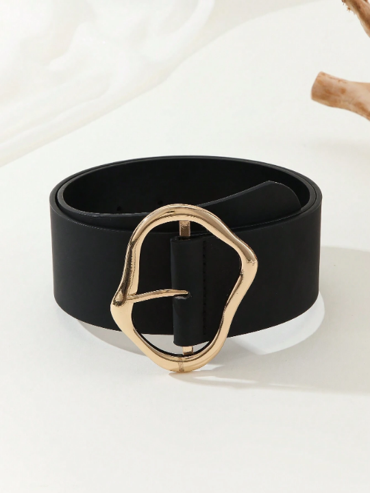 1pc Women's Simple & Versatile Wide Waist Belt With Decorative Pu, Suitable For Daily Wear With Dresses & Coats