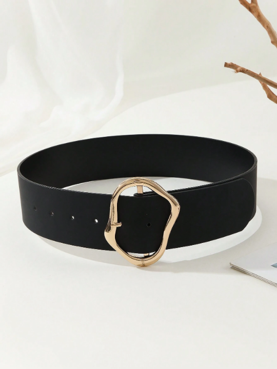 1pc Women's Simple & Versatile Wide Waist Belt With Decorative Pu, Suitable For Daily Wear With Dresses & Coats