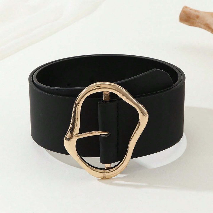 1pc Women's Simple & Versatile Wide Waist Belt With Decorative Pu, Suitable For Daily Wear With Dresses & Coats