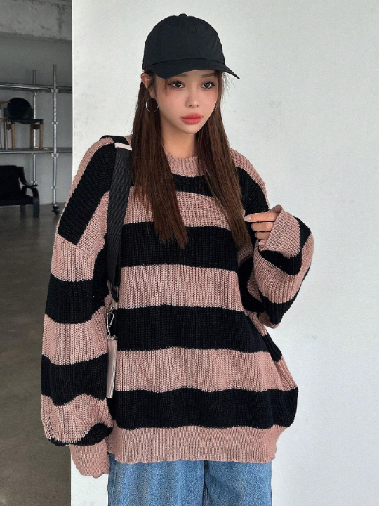 DAZY Color Block Drop Shoulder Sweater