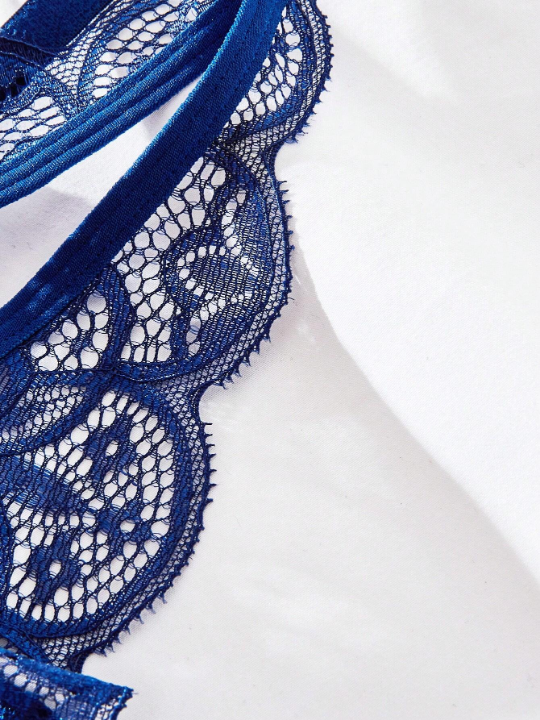 Floral Lace Scallop Trim Lingerie Set