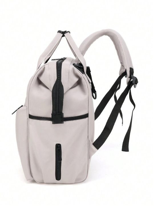 1 piece of autumn and winter new solid color simple atmosphere, large capacity waterproof backpack, handbag mommy bag