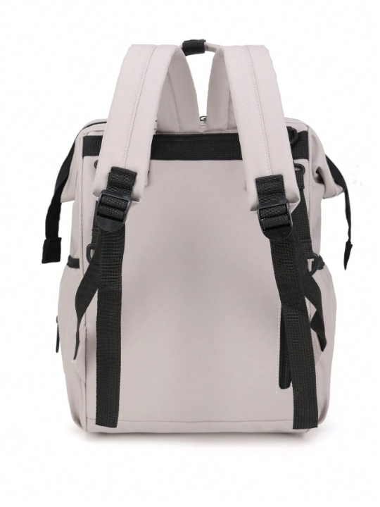 1 piece of autumn and winter new solid color simple atmosphere, large capacity waterproof backpack, handbag mommy bag