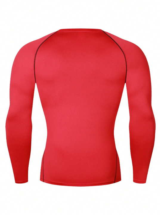 Men's Pro Quick Dry Compression Athletic Long Sleeve Shirt, Running & Fitness Training T-Shirt Gym Clothes Men Basic T Shirt