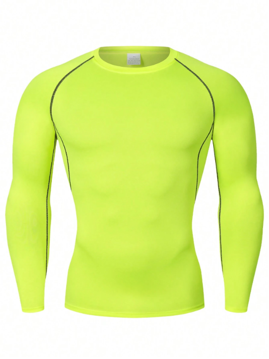 Men's High Elasticity Tight-Fitting Long Sleeve Fitness Wear Pro Quick Drying Running Exercise T-Shirt Gym Clothes Men Basic T Shirt