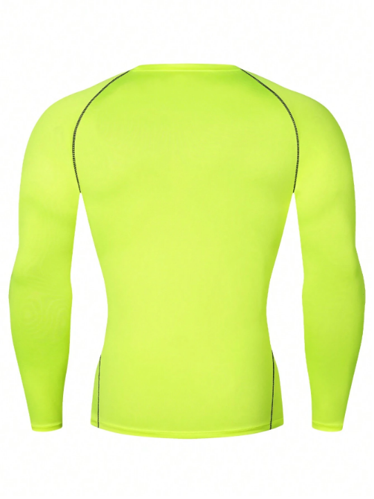 Men's High Elasticity Tight-Fitting Long Sleeve Fitness Wear Pro Quick Drying Running Exercise T-Shirt Gym Clothes Men Basic T Shirt