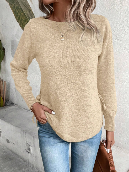 Clasi Solid Knot Side Sweater