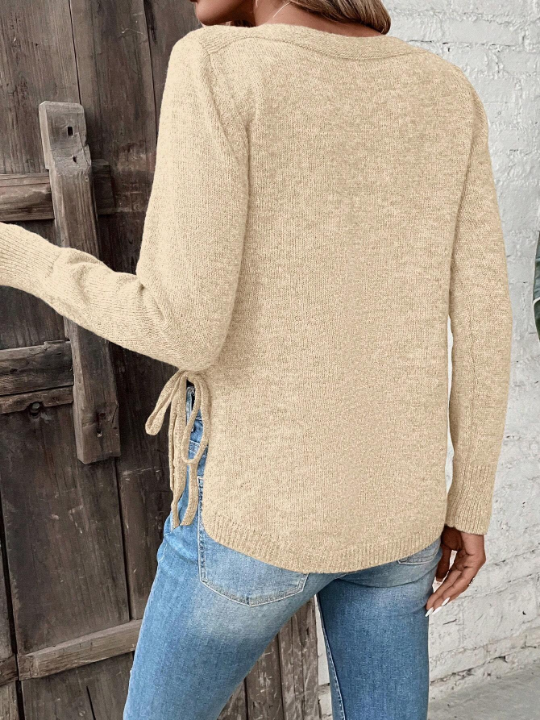 Clasi Solid Knot Side Sweater