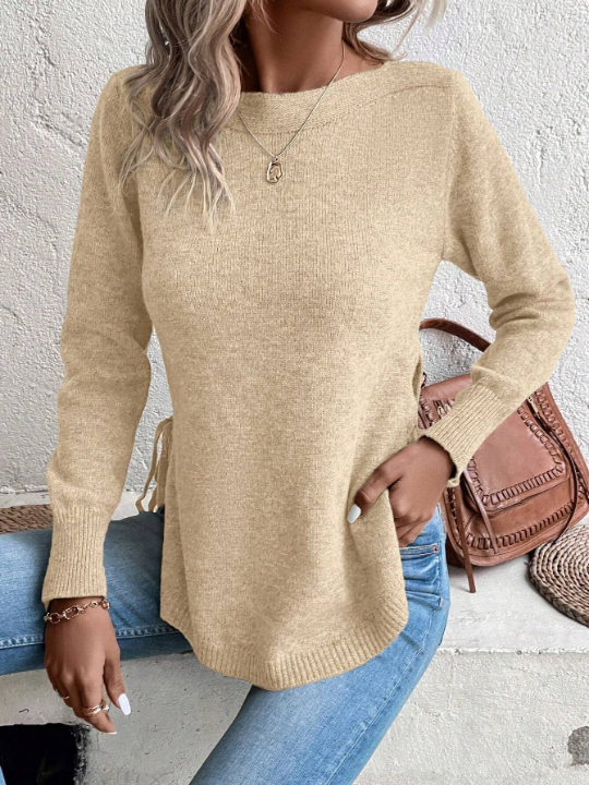 Clasi Solid Knot Side Sweater