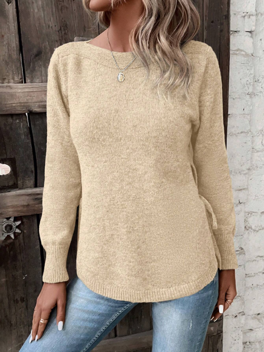 Clasi Solid Knot Side Sweater