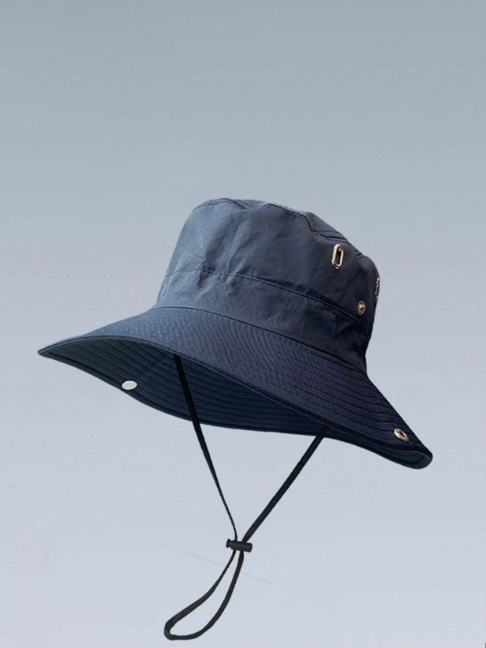 1pc Sunproof Windproof Blue Fisherman's Hat