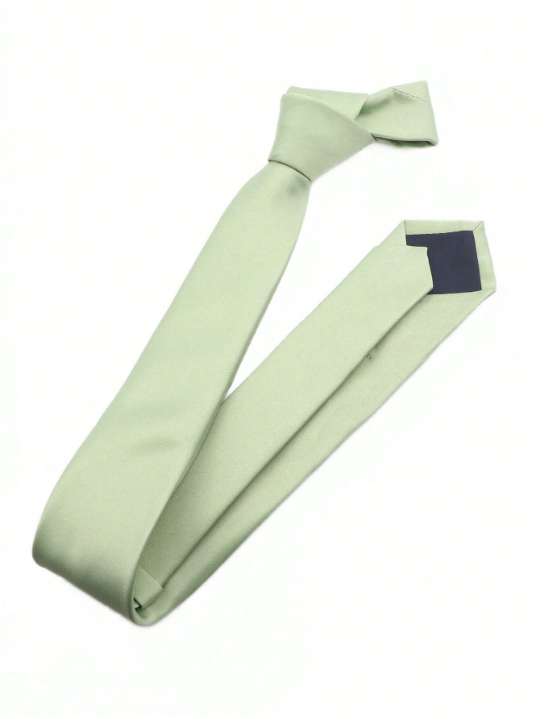 1pc Men's Business Fashionable Smooth Silk-like Necktie Suitable For Wedding, Celebration And Daily Wear