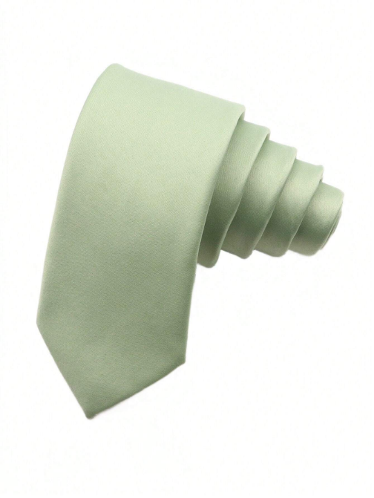1pc Men's Business Fashionable Smooth Silk-like Necktie Suitable For Wedding, Celebration And Daily Wear