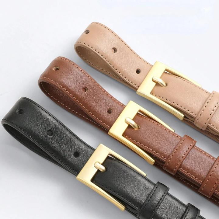 1pc Women's Belt With Decorative High-end Black Thin Belt For Casual Suits And Dresses