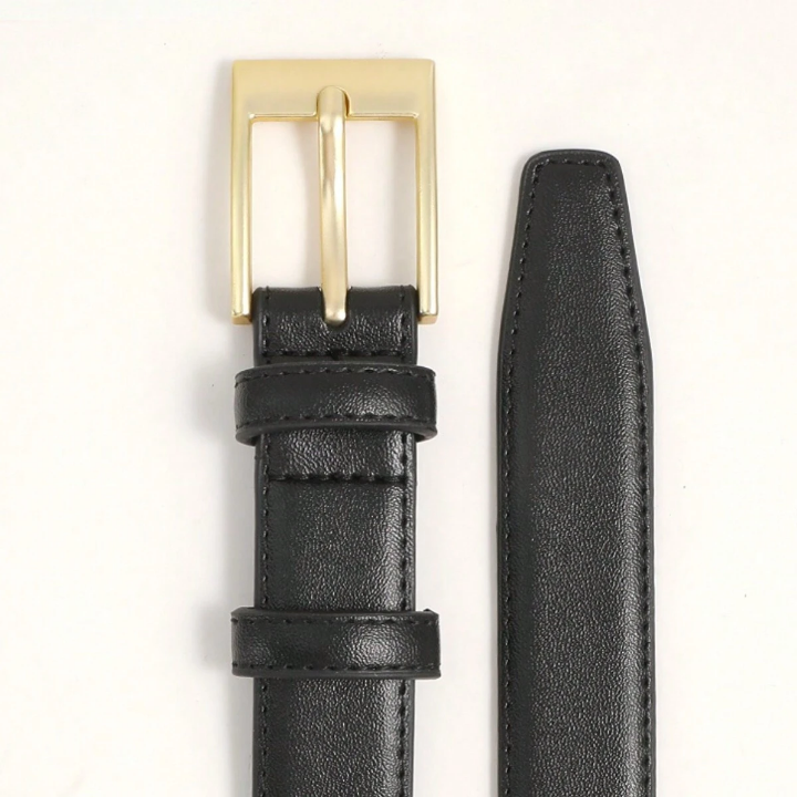 1pc Women's Decorative Belt For Jeans/high Sense Black Color Thin Decorative Belt For Casual Suits And Dresses