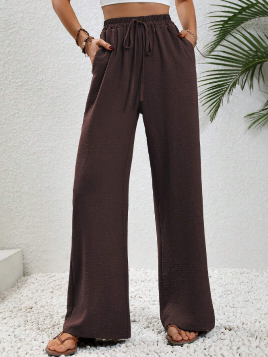 LUNE Knot Waist Wide Leg Pants