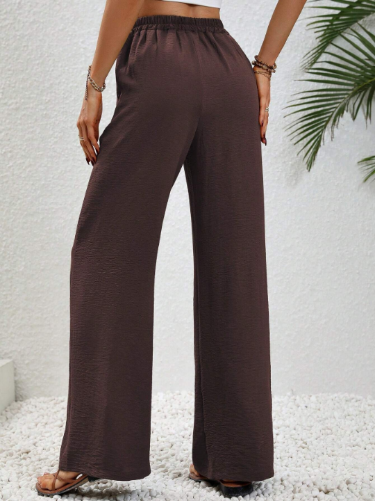 LUNE Knot Waist Wide Leg Pants