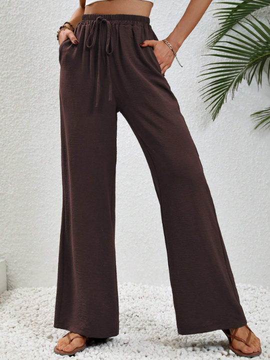 LUNE Knot Waist Wide Leg Pants