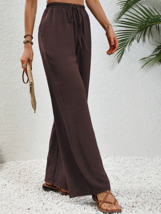 LUNE Knot Waist Wide Leg Pants