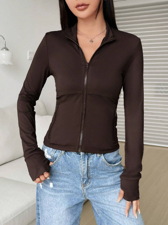 EZwear Zip Up Crop Jacket