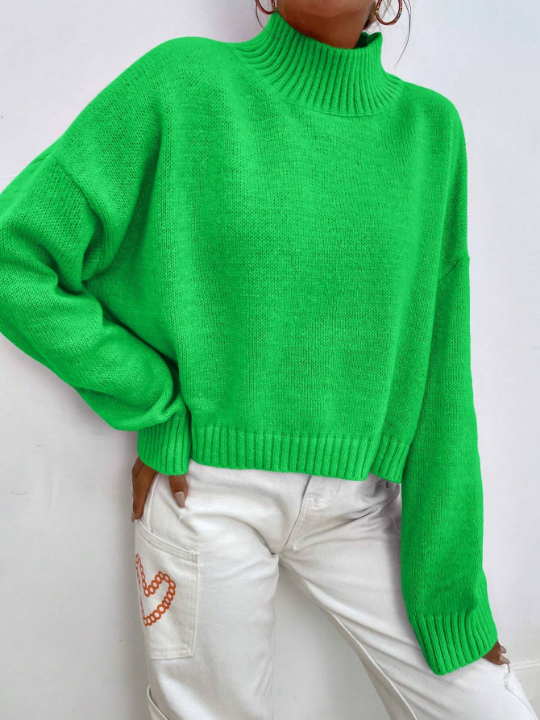 Essnce Solid Drop Shoulder Sweater