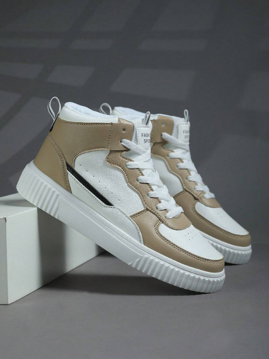 Men's Casual Lightweight High-top Sneakers With Fashionable White Design