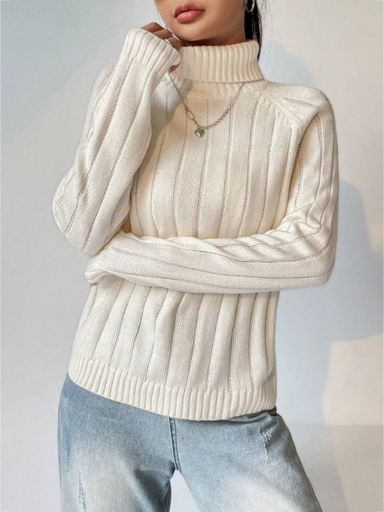 Turtleneck Raglan Sleeve Sweater