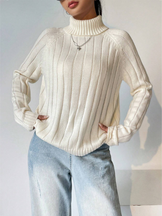 Turtleneck Raglan Sleeve Sweater