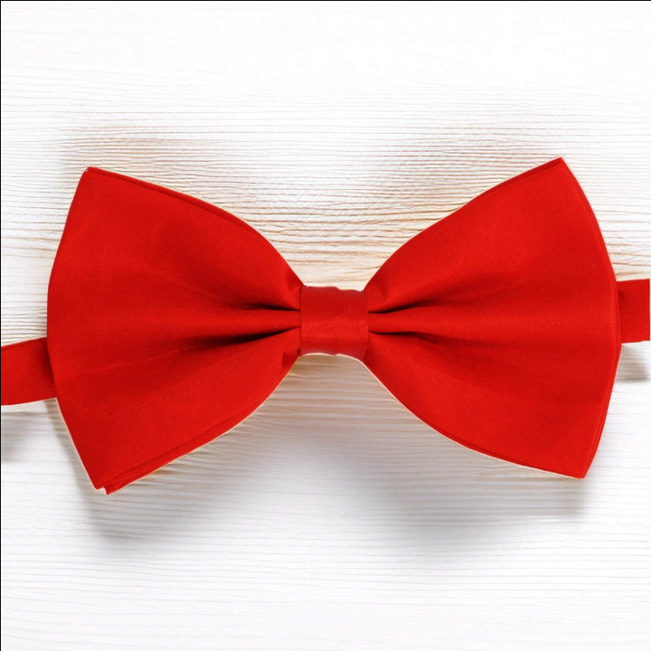 1pc Men's Red Double-layered Polyester Adjustable Fashionable Bow Tie, Suitable For Weddings, Parties, Performances And Everyday Accessories