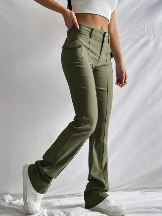 EZwear Solid Flare Leg Pants