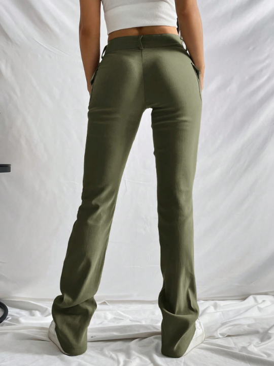 EZwear Solid Flare Leg Pants