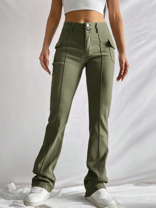 EZwear Solid Flare Leg Pants