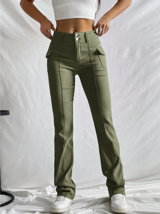 EZwear Solid Flare Leg Pants