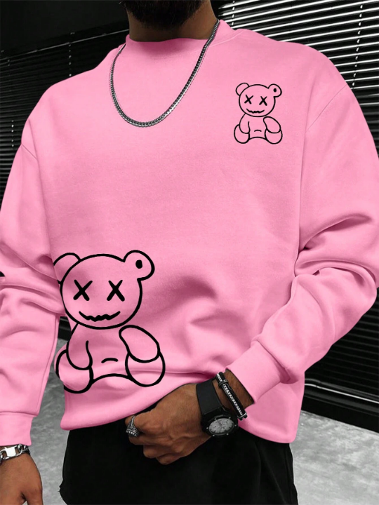 Manfinity Homme Men Bear Print Sweatshirt