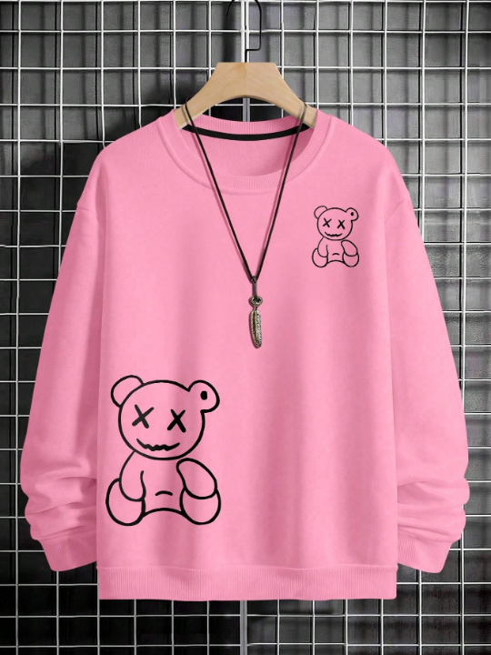 Manfinity Homme Men Bear Print Sweatshirt