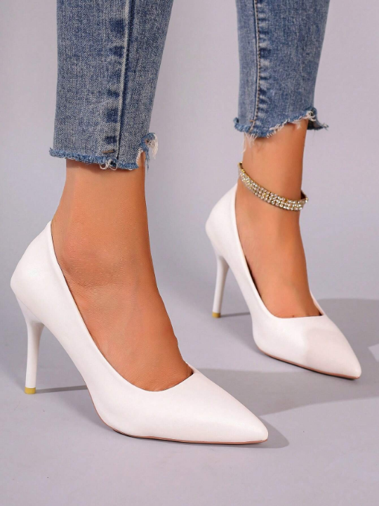 Simple & Fashionable Pointed High Heels With Stiletto Heel, Large Size, Shallow Mouth, Sexy Shoes