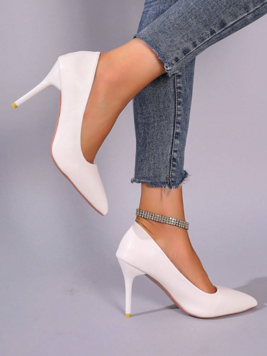 Simple & Fashionable Pointed High Heels With Stiletto Heel, Large Size, Shallow Mouth, Sexy Shoes