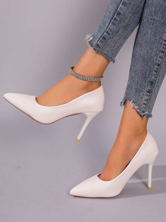 Simple & Fashionable Pointed High Heels With Stiletto Heel, Large Size, Shallow Mouth, Sexy Shoes