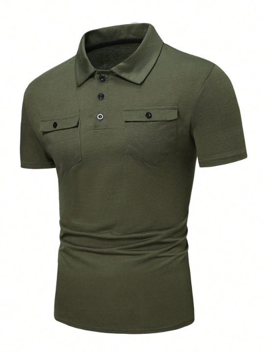 Manfinity LEGND Men Flap Pocket Polo Shirt