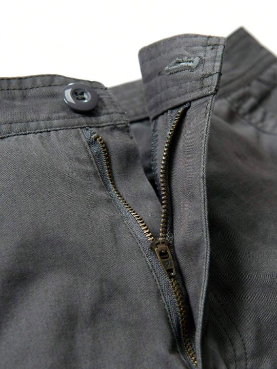 Men Flap Pocket Cargo Pants Without Belt