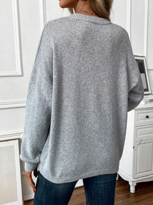 Frenchy Seam Detail Drop Shoulder Sweater